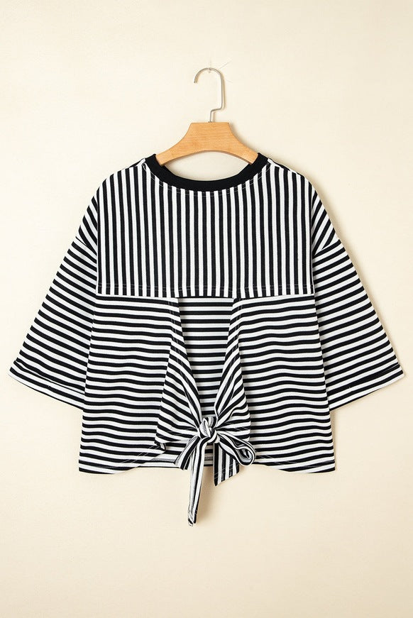 Striped Back Bow Tie T-Shirt
