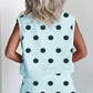 Trim Polka Dot Print Tank Split Mini Skort 2pcs Set