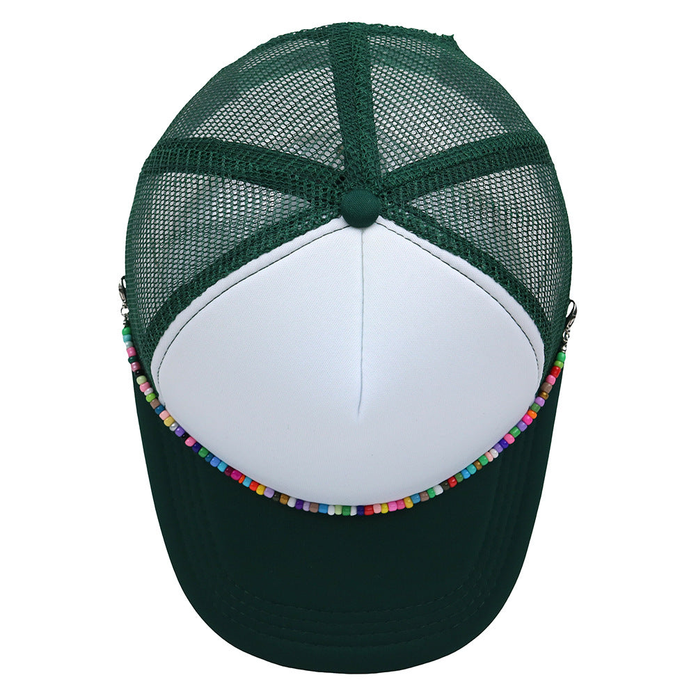Multicolor Beaded Band Trucker Hat