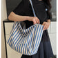 Large Capacity Striped Canvas Bag