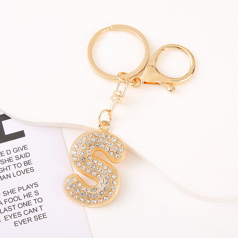 Cute Initial Letter Keychain Backpack Charms