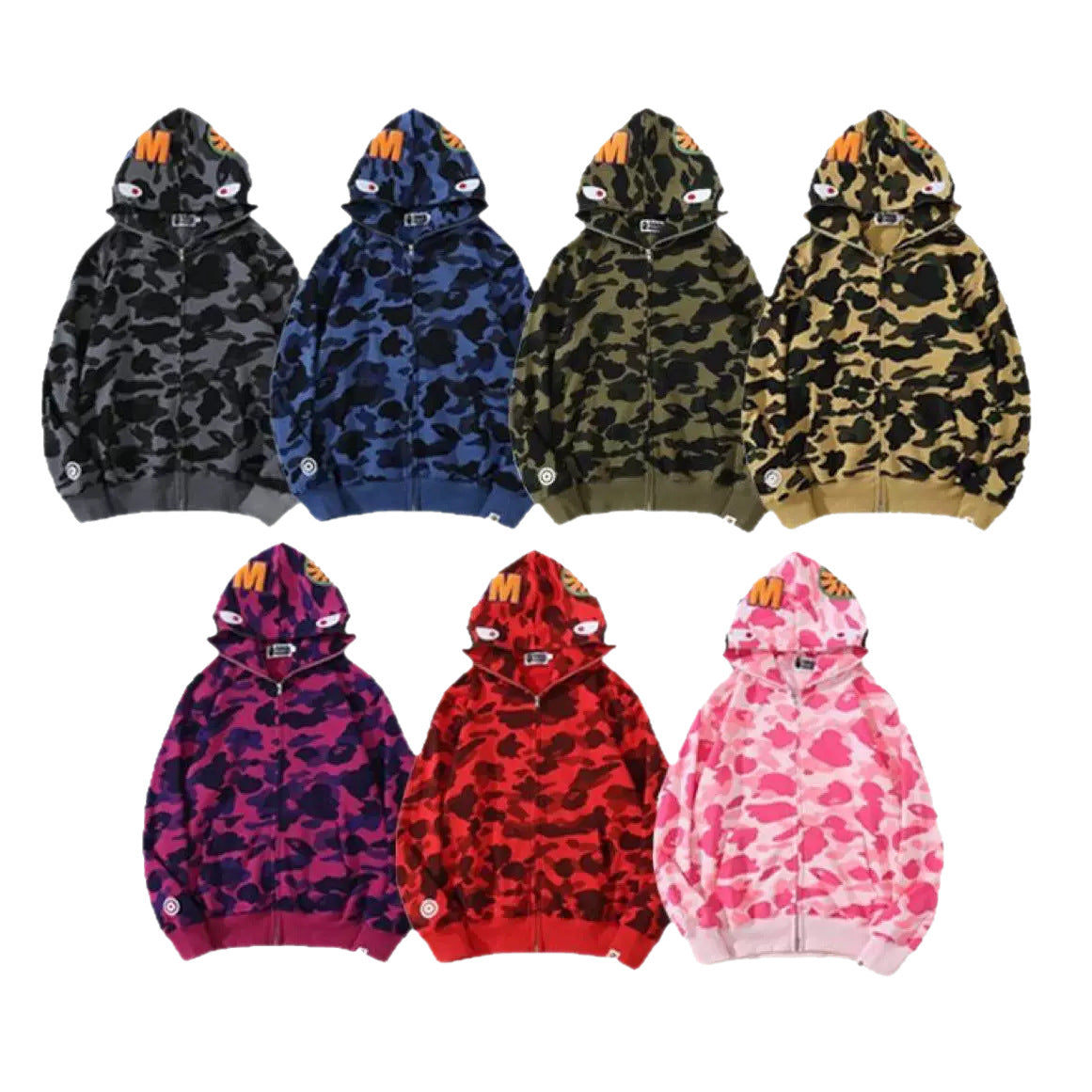 Fleece Hoodie Multi-color Ape Head Coat