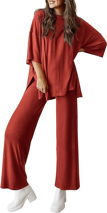 Loose T Side Pocket Sleepwear Set