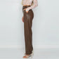 PU Leather Wide-leg Pants