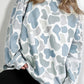 Sky Blue Camouflage Western Style Pullover Sweatshirt
