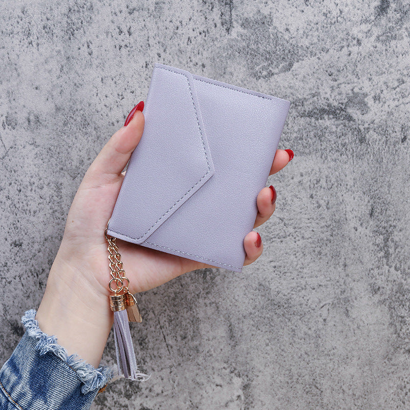 Tassel and Heart Pendant Vagen Leather Wallet/card holder