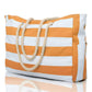 Custom Beach Bag Striped Canvas Tote