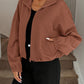 Chic Geometric Textured Zip Up Jacket