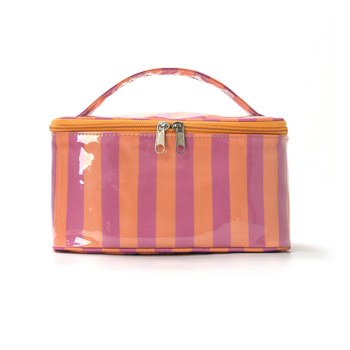 Candy Stripe PVC Cosmetic Bag