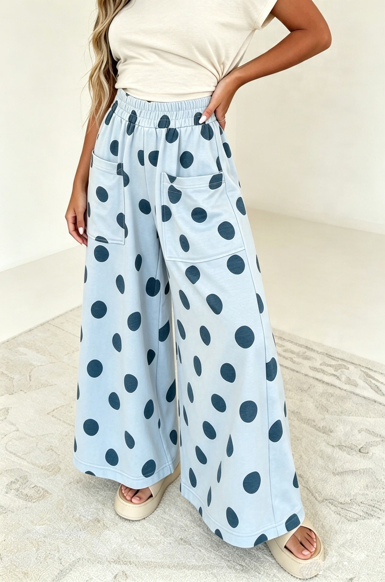 Polka Dot Wide Leg Pants