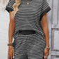The Color-Blocked Striped Short Set