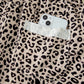 Leopard Print Wide Leg Terry Knit Pants
