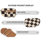 Checkered Crossbody Bag with Detachable Pouch