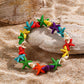 Marine Style Starfish Shell Turquoise Shell Beaded Chain Stretch Bracelets
