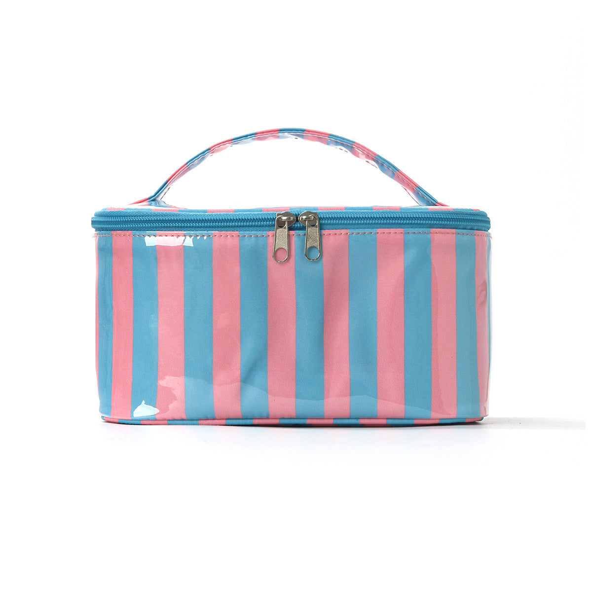 Candy Stripe PVC Cosmetic Bag