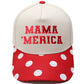 Embroidered "MAMA MERICA" Trucker Hat – Color-Block Structured Baseball Cap