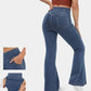 High Waisted Crossover Pocket Flare Jeans