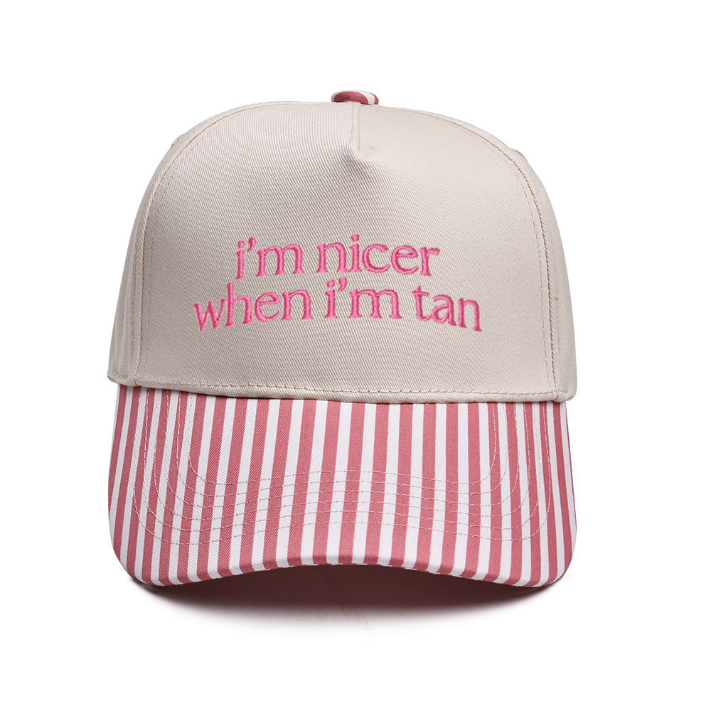 I'm nicer when i'm tan Embroidered Trucker Hat