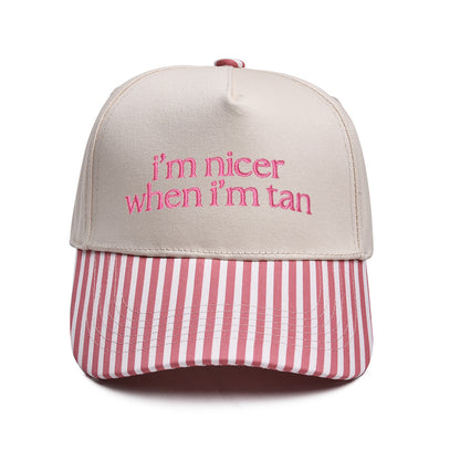 I'm nicer when i'm tan Embroidered Trucker Hat
