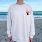 Light Grey Embroidered Football Bow Back Long Sleeve Sweatshirt