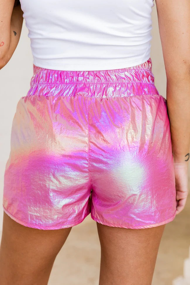 High Waist Elastic Waist Shorts