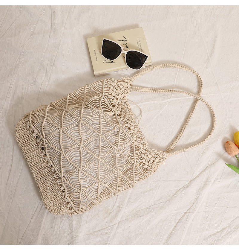 Rope Tote Bag Openwork Beach Bag