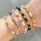 Dainty Gemstone & Gold Bead Bracelet