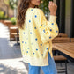 Oversized Color-Block Polka-Dot Print Pullover Sweatshirt
