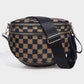 Checkered Crossbody Bag with Detachable Pouch