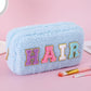 Plush Chenille Letter Cosmetic Bag
