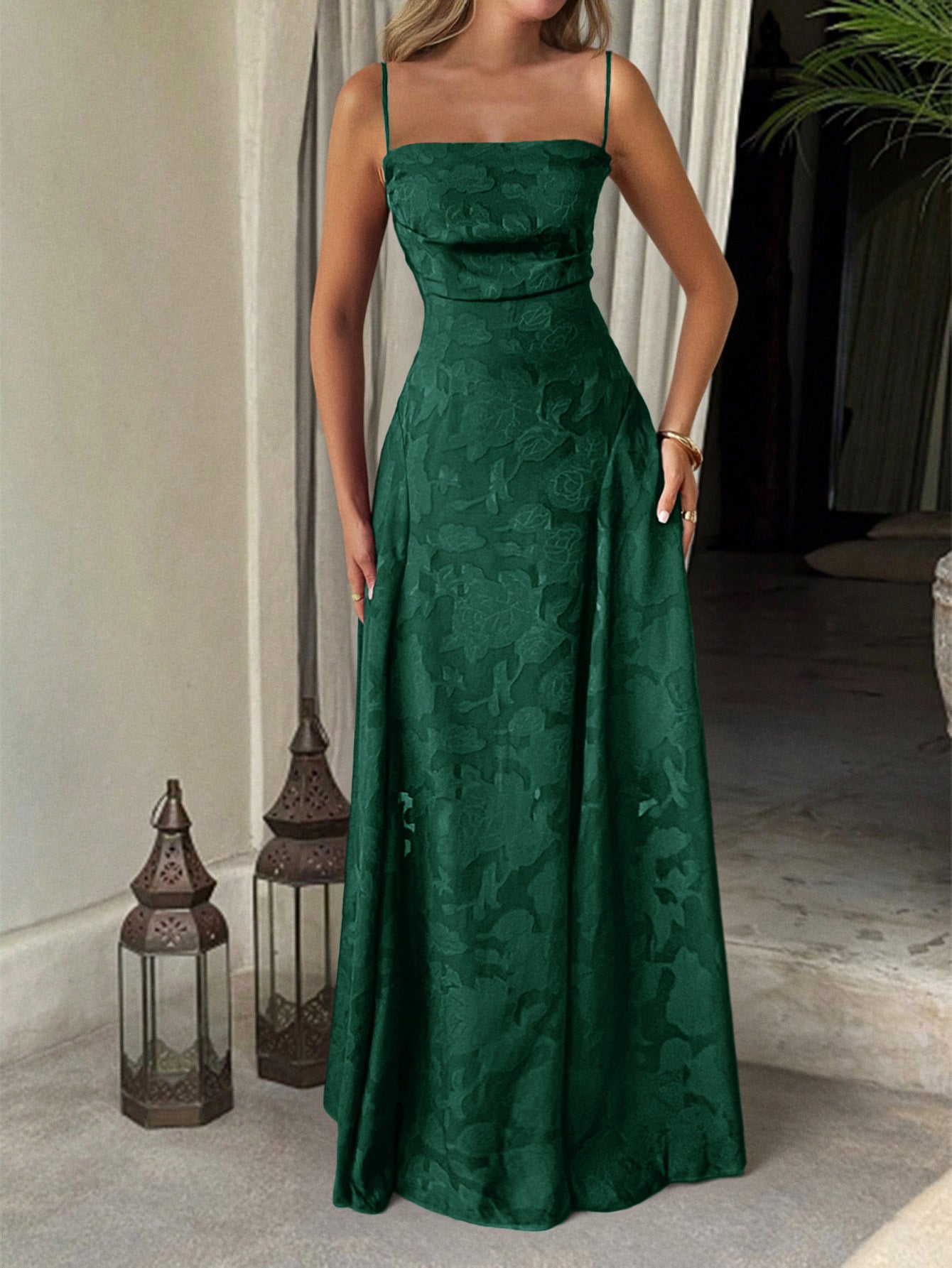 Floral Spaghetti Strap Maxi Dress