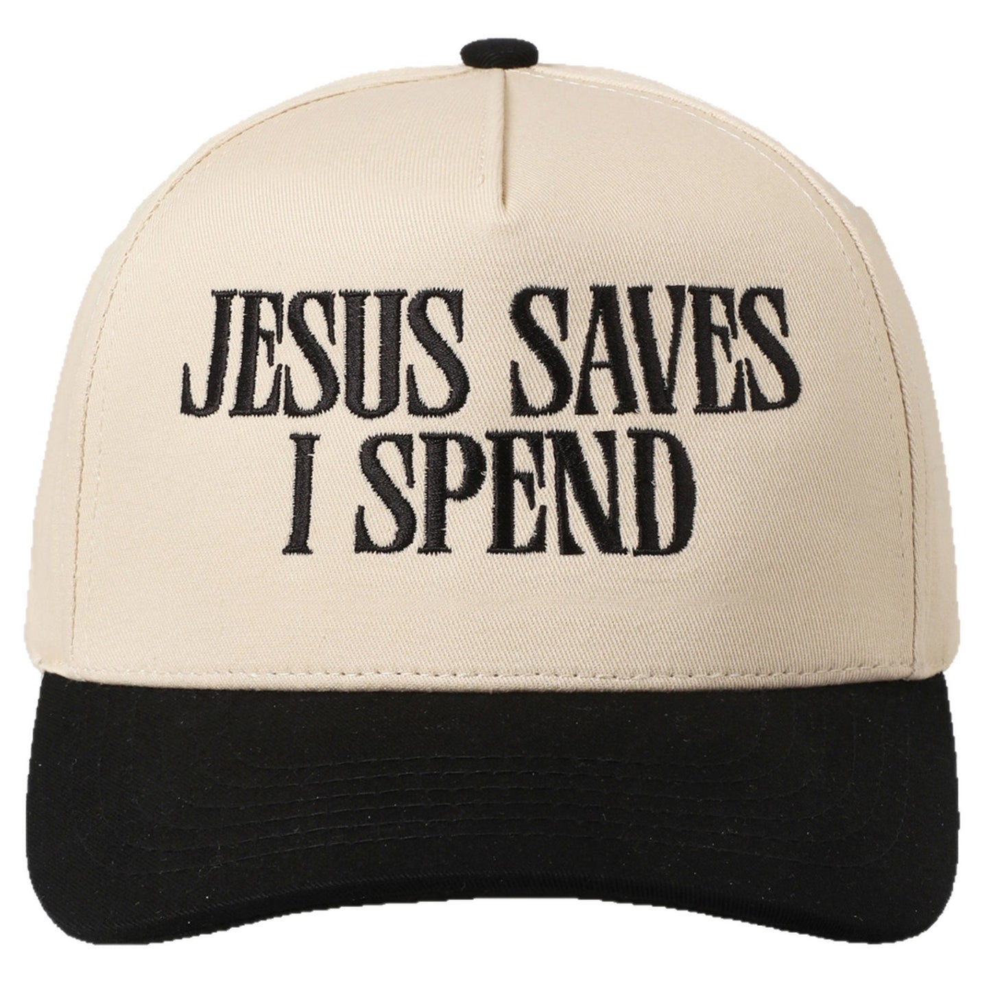 Embroidered JESUS SAVES I SPEND Baseball Cap