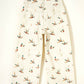 Beige Stylish Mallard Printed Cuffed Hem Shift Jeans