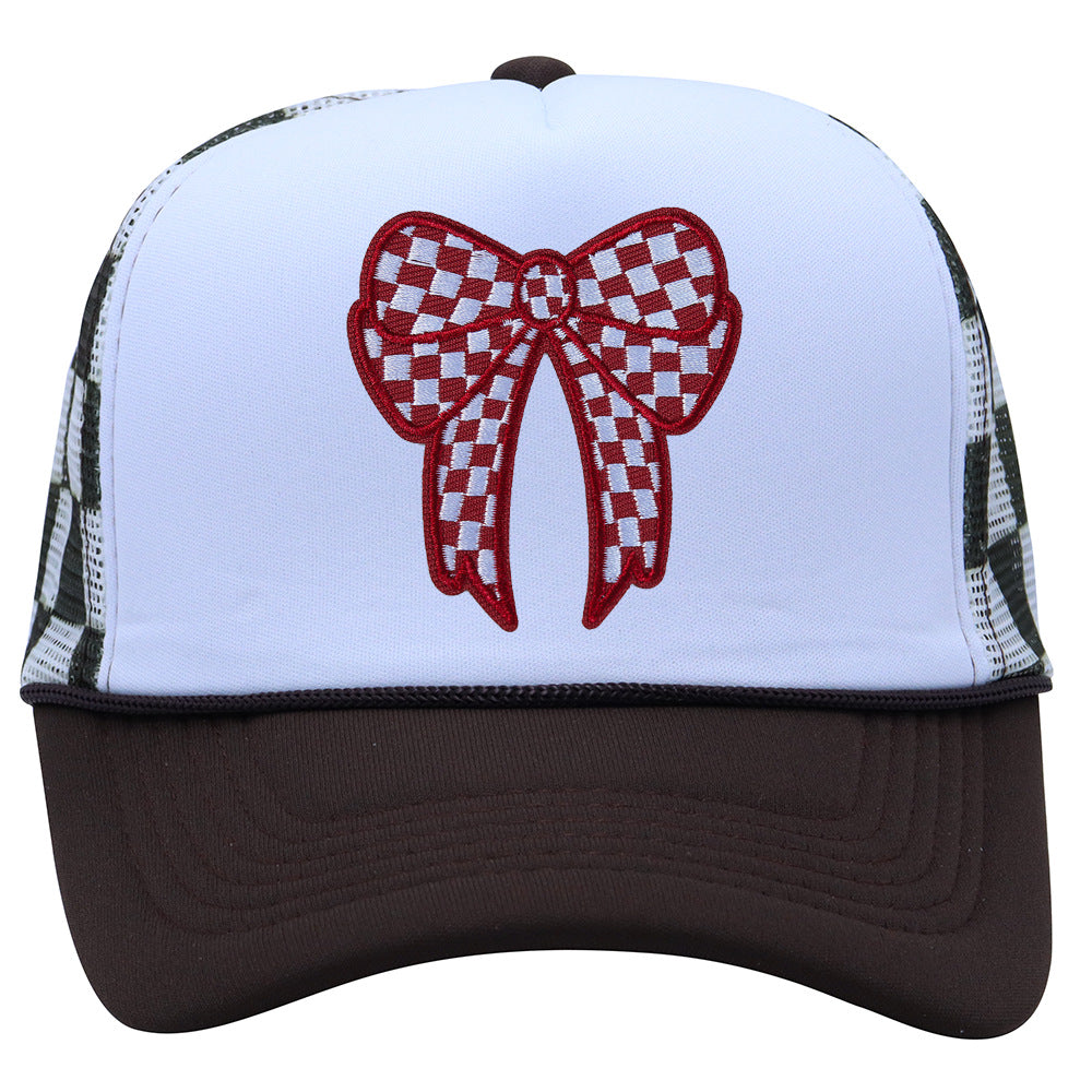 Checkered Bow Trucker Cap