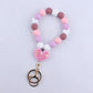 Tassel Love Silicone Beaded Bracelet Keychain(moq:3)
