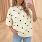Polka Dot Print Crossed Seam Detail Oversize Tee