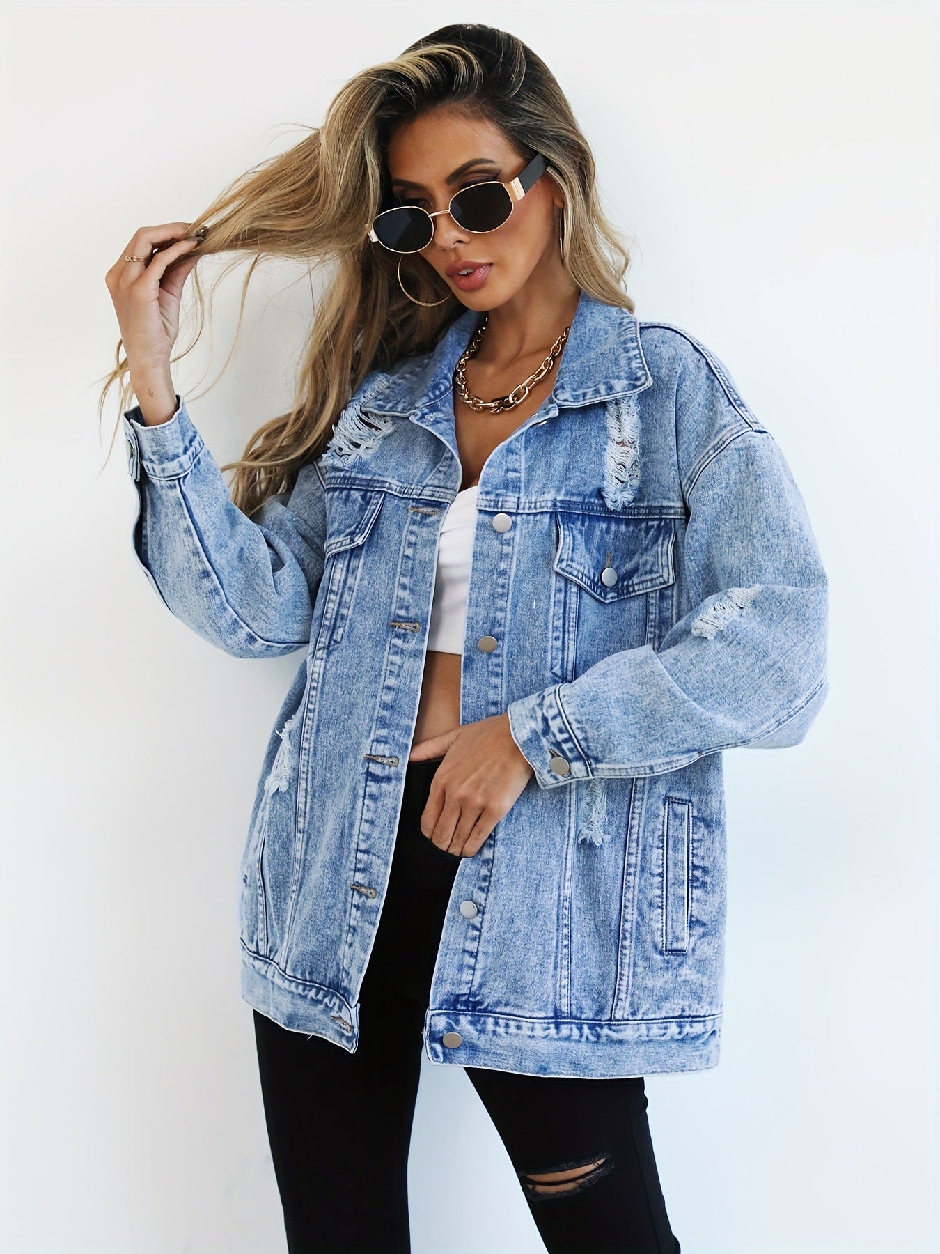 Trendy Oversized Denim Jacket for Women