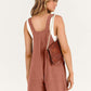 Solid Color Cotton & Linen Jumpsuit