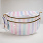 Striped Crossbody Belt Bag with Coin Pouch
