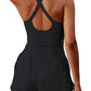 Cross Cutout Short Sports Romper