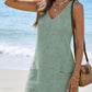 Waffle Knit V-Neck Shift Dress
