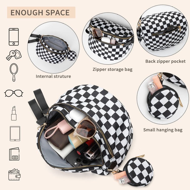 Nylon Crossbody Bags Bum Bag with Detachable Coin Pouch