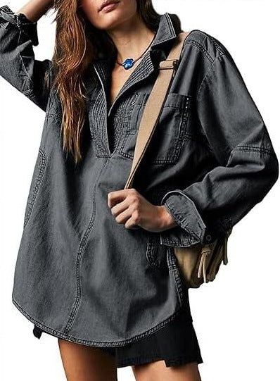 Long-sleeved Coat V-neck