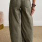 Square Patch Pocket Ankle-length Barrel Jeans