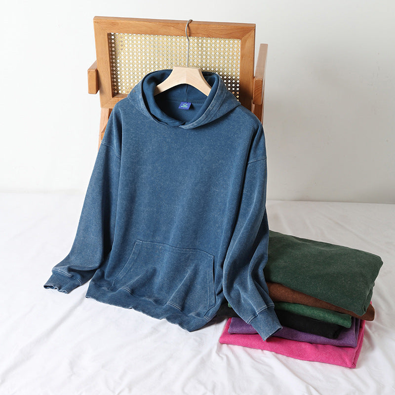 Velvet Cotton Hooded Sweatshirt