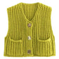 Sleeveless Button Knitted Top