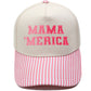 Embroidered "MAMA MERICA" Trucker Hat – Color-Block Structured Baseball Cap