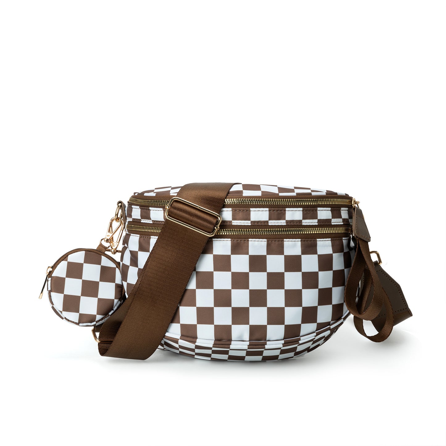 Nylon Crossbody Bags Bum Bag with Detachable Coin Pouch