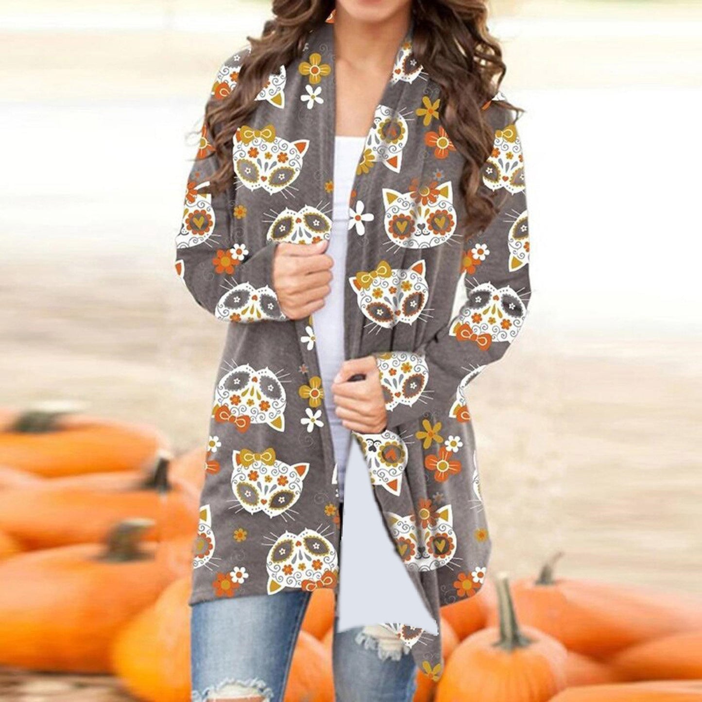 Halloween Print Cardigan