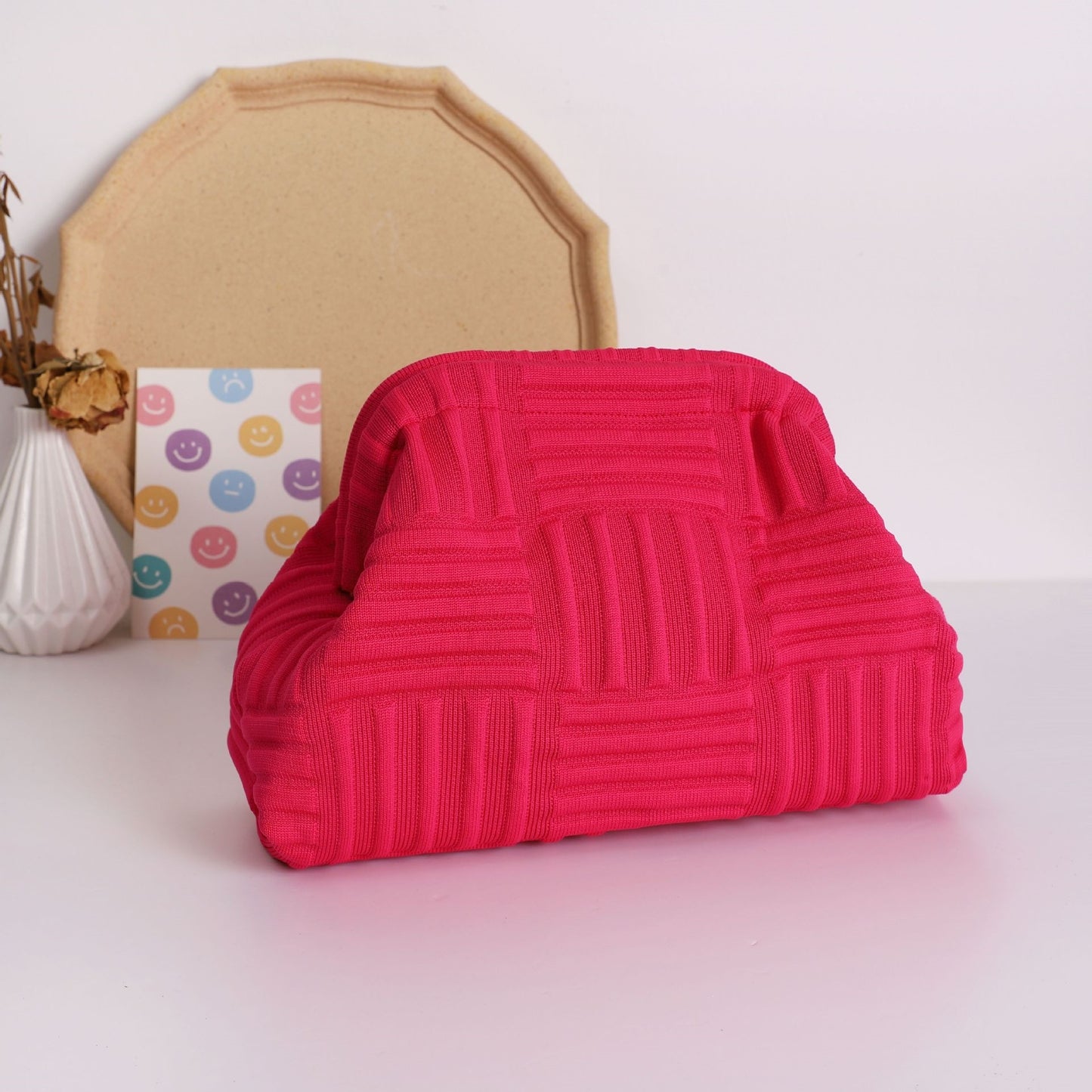 Wave Knit Clutch Bag